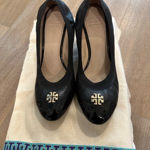 Tory Burch black wedges - only worn a few times!
